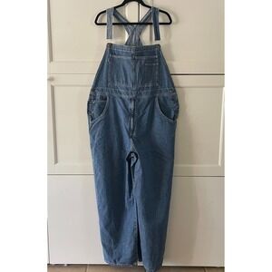 Levis Denim Overalls Mens XL Blue Medium Wash Cotton Straight Leg 42500-9519